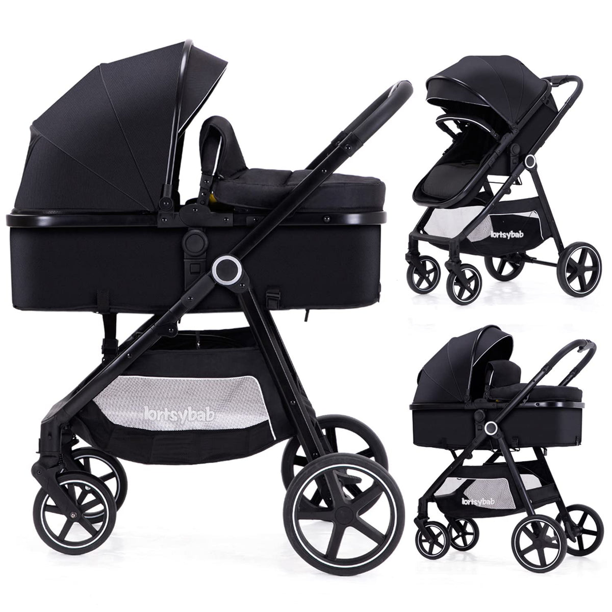 Lortsybab 2-in-1 Baby Stroller With Reversible Seat - 32in x 23in x 42in