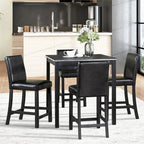 Modern 5-Piece Counter Height Dining Set With Square Table And 4 Upholstered Chairs