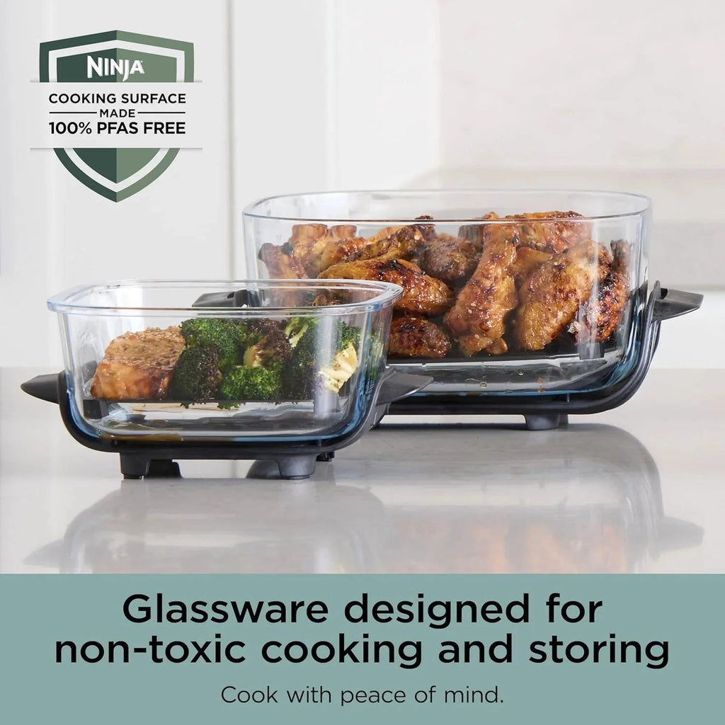 Ninja Crispi 4-in-1 Portable Glass Air Fryer Cooking System, 1500W, 4 QT And 6-Cup Containers