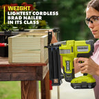 RYOBI 18V ONE+ AirStrike 18GA Brad Nailer Kit - P321 with 4.0 Ah Battery and Charger