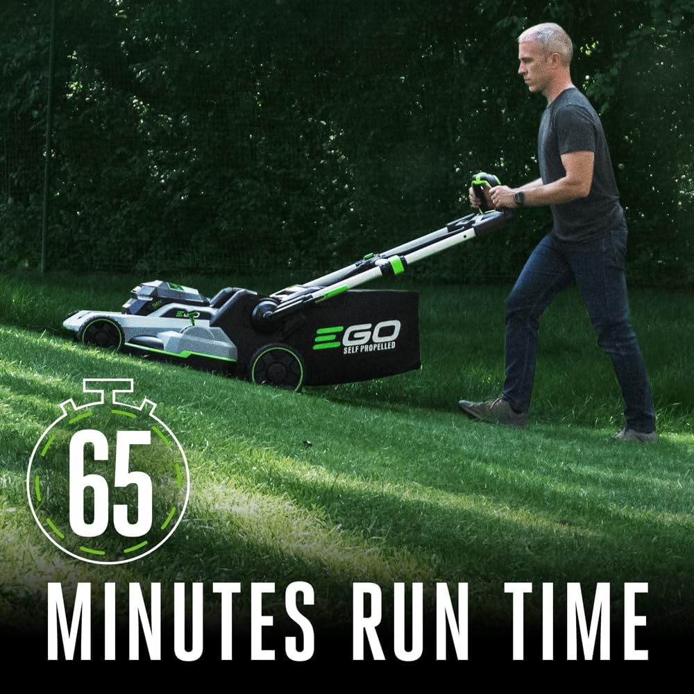EGO Power+ 21-Inch 56V Self-Propelled Cordless Lawn Mower With 2x 4.0Ah Batteries And Rapid Charger - Black