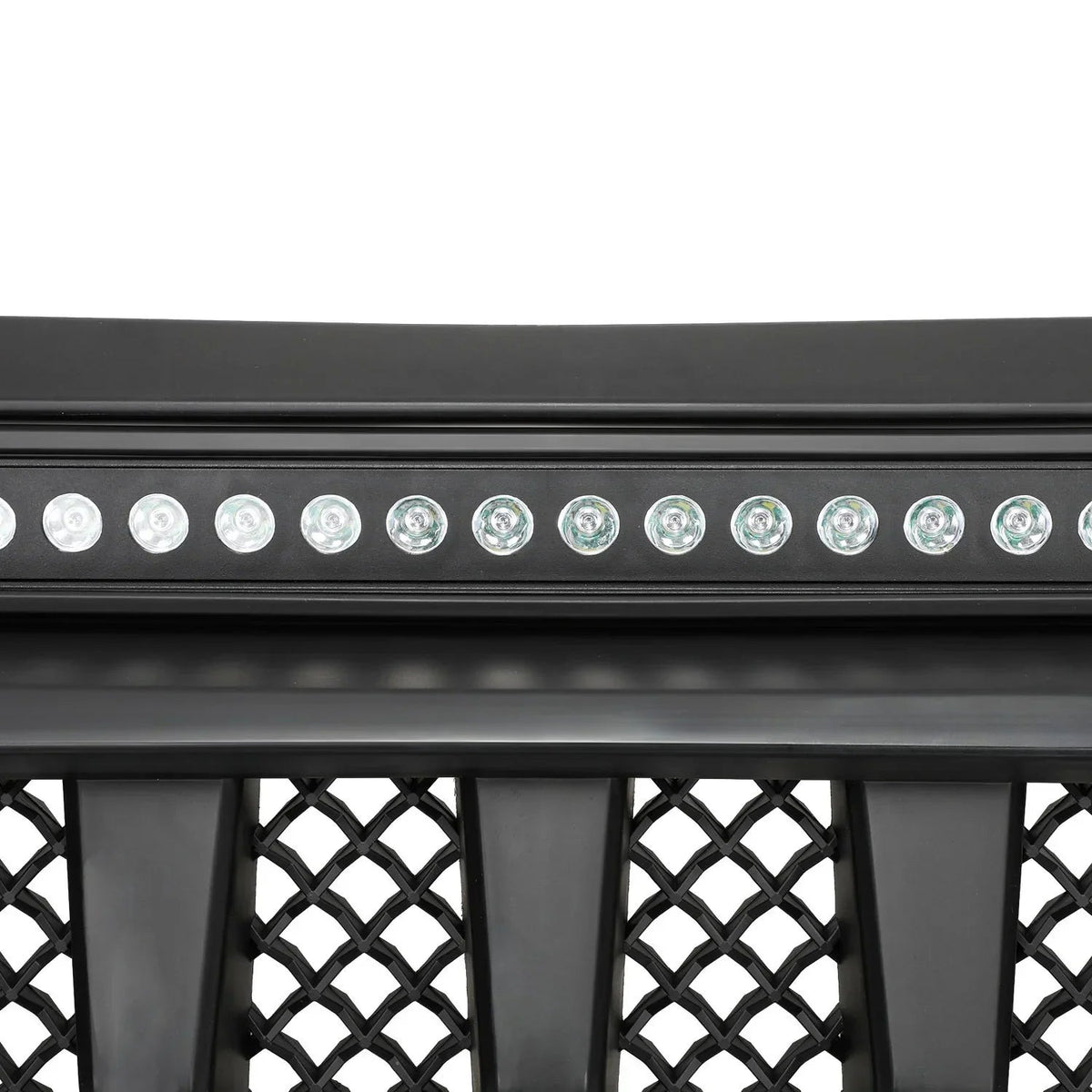 Black Front Grille With LED Off-Road Lights For 07-18 Jeep Wrangler JK - Mars Grille