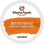 Gloria Jean's Butter Toffee Medium Roast Coffee K-Cup Pods, 96 Count, Arabica, Recyclable