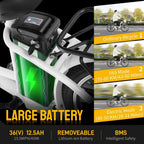 PEXMOR Adult Electric Bike 350W Peak 500W 36V 12.5AH 26in Cruiser