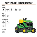 John Deere Ride-On Lawnmower 42 inch 17.5 HP Petrol Hydrostatic Drive - BG21271