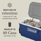 Coleman Classic Series Insulated Wheeled Cooler, 100-Quart, Rock Grey - Wheeled