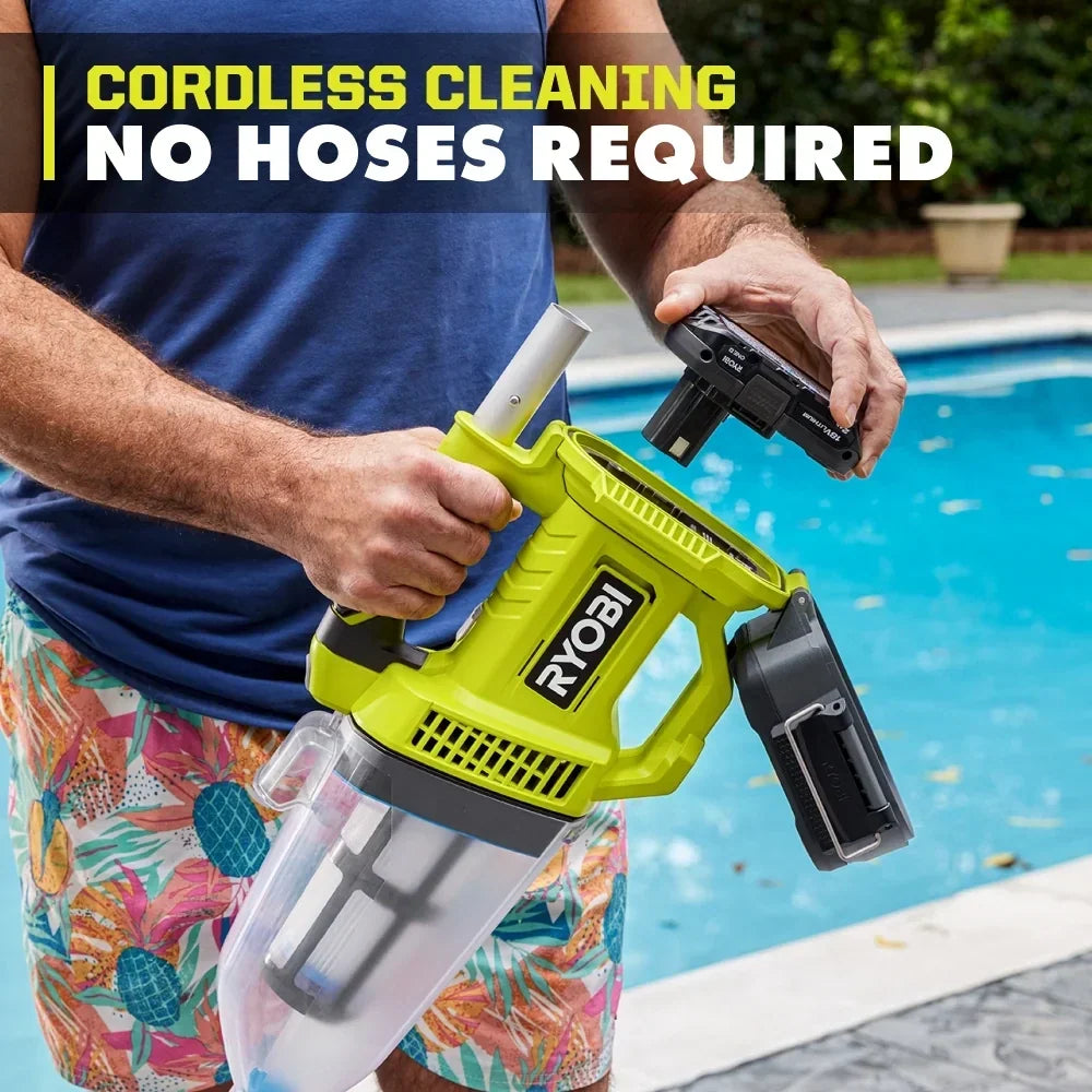 RYOBI 18V ONE+ Handheld Cordless Pool Vacuum Cleaner (Tool Only) with Floor Head