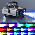 Halloween Fog Machine Smoke Machine 1200W with RGB LED Lights & Remote - Haze Smoke Generator for Halloween, Party, Stage, DJ, Club