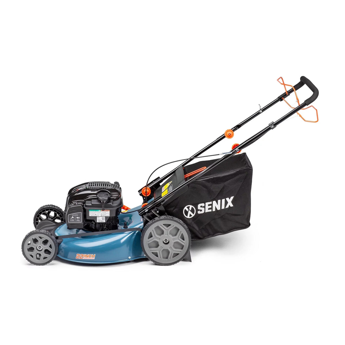 SENIX 22-Inch 163 cc 4-Cycle Gas RWD Self-Propelled Lawn Mower With 11-In Rear Wheels - LSSG-H1