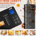 KBS 17-in-1 Stainless Steel Bread Machine, 710W, 2 lb - Dual Heaters