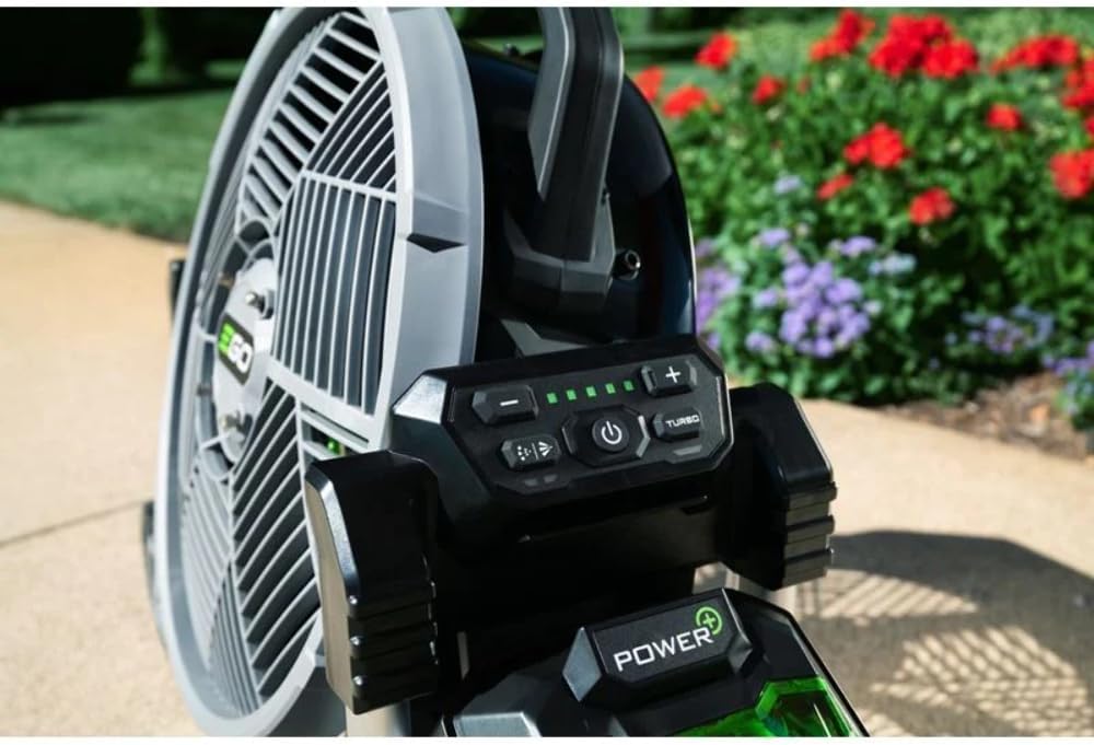 POWER+ 18 in Portable Outdoor Electric Misting Fan, 5 Speeds