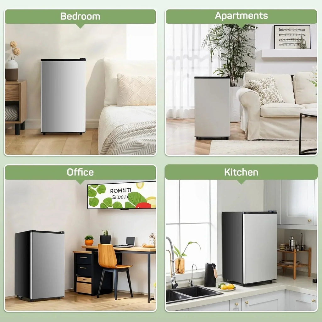 Mini Refrigerator With Internal Freezer, 3.2 Cu. Ft, Black, 17.5 x 17.7 x 31.5 in