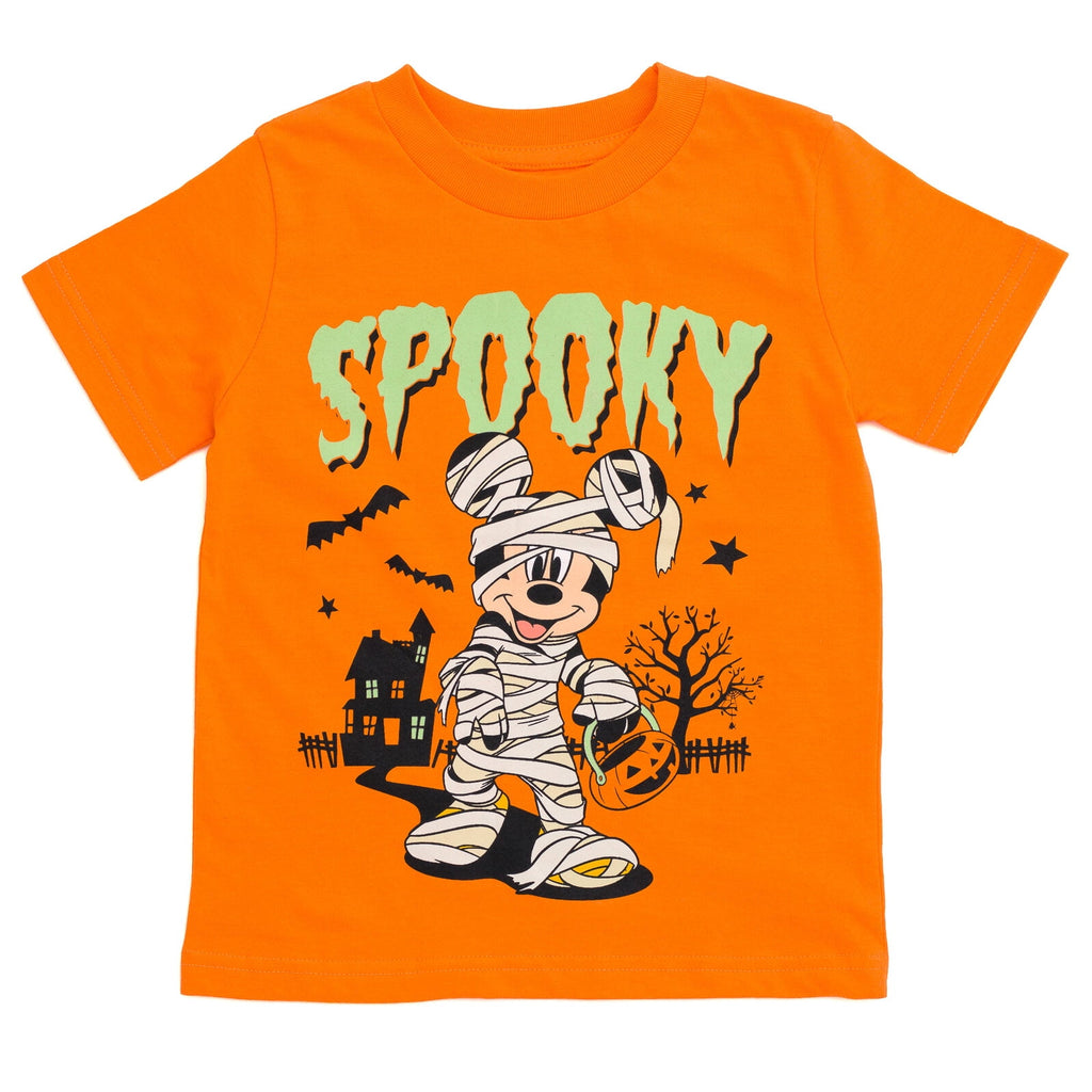 Disney Mickey Mouse Little Boys' Short Sleeve Graphic T-Shirt Mummy Orange