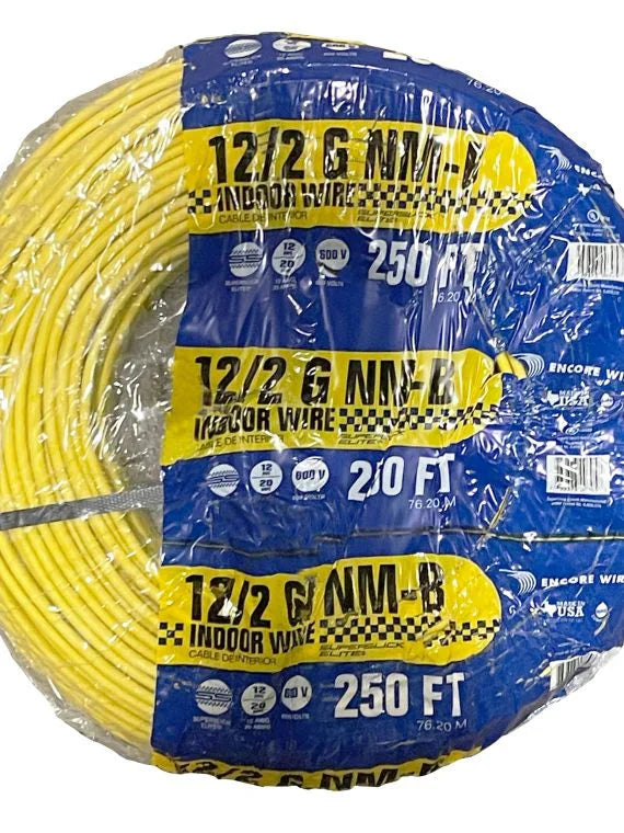 Unbranded* NM-B Indoor Electrical Copper Ground Cable, 250-Ft, 12-2 AWG, White