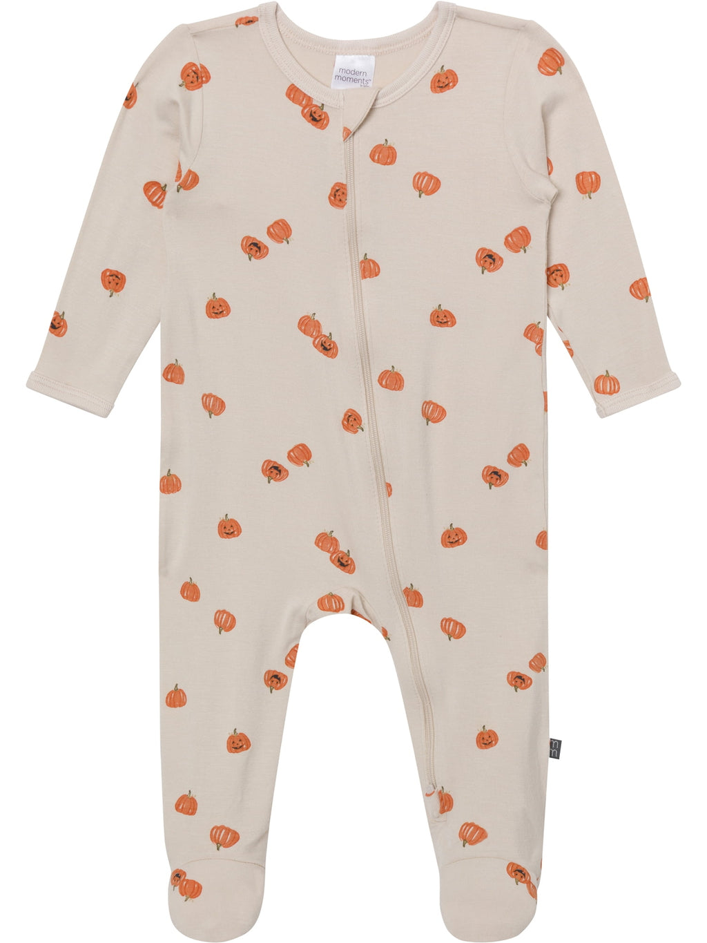 Modern Moments by Gerber Neutral Two-Way Zip Halloween Viscose Sleep ´N Play Footed Pajama, Sizes Newborn - 6/9 Months