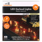 Indoor 36-Count Battery-Operated LED Garland Lights, Warm White, 5', Halloween by Way To Celebrate