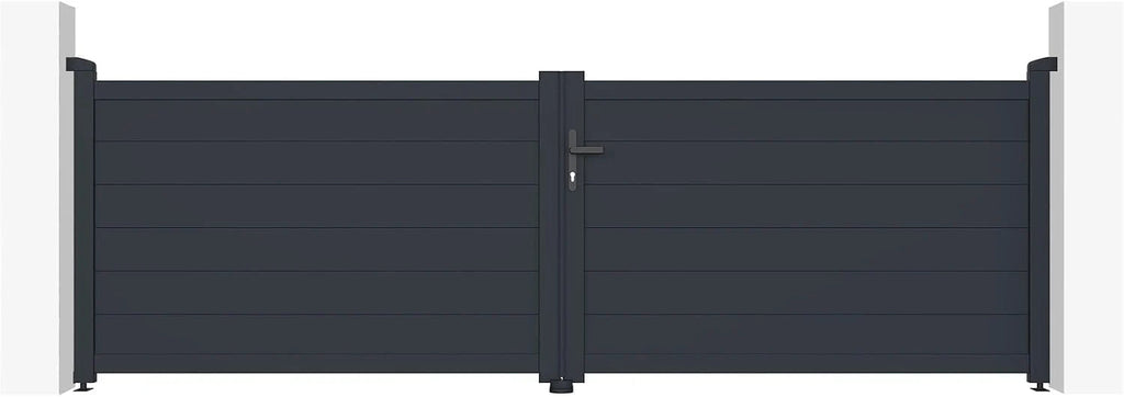 Casanoov Aluminium Folding Driveway Gate 4m x 160cm Grey - KIT-000024