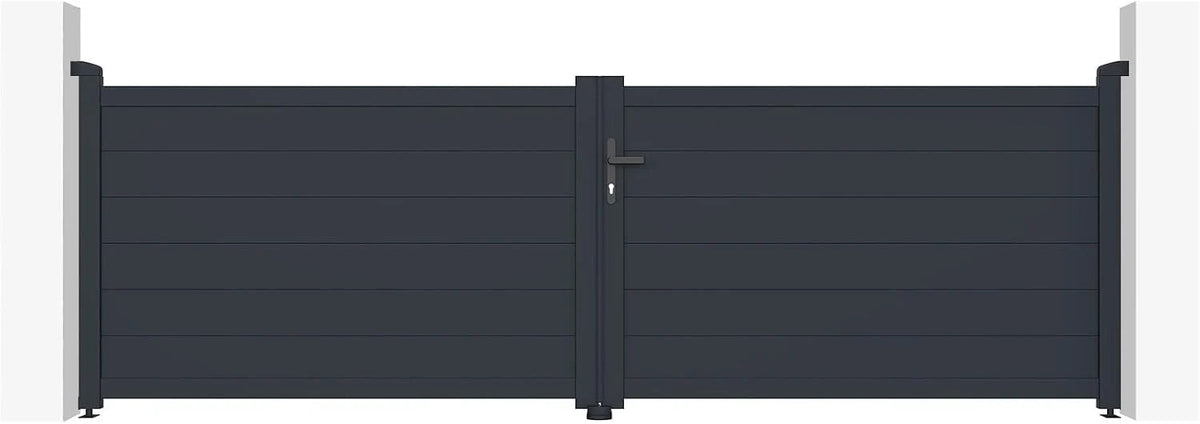 Casanoov Aluminium Folding Driveway Gate 4m x 160cm Grey - KIT-000024