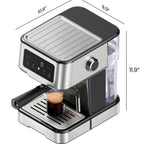 Chefman CraftBrew Espresso Machine With Steam Wand, Touch Controls, Stainless Steel - RJ54-SS-15-D