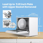 COMFEE' Portable Countertop Dishwasher, 5L Built-In Water Tank, 6 Programs, White - CDC17P0AWB