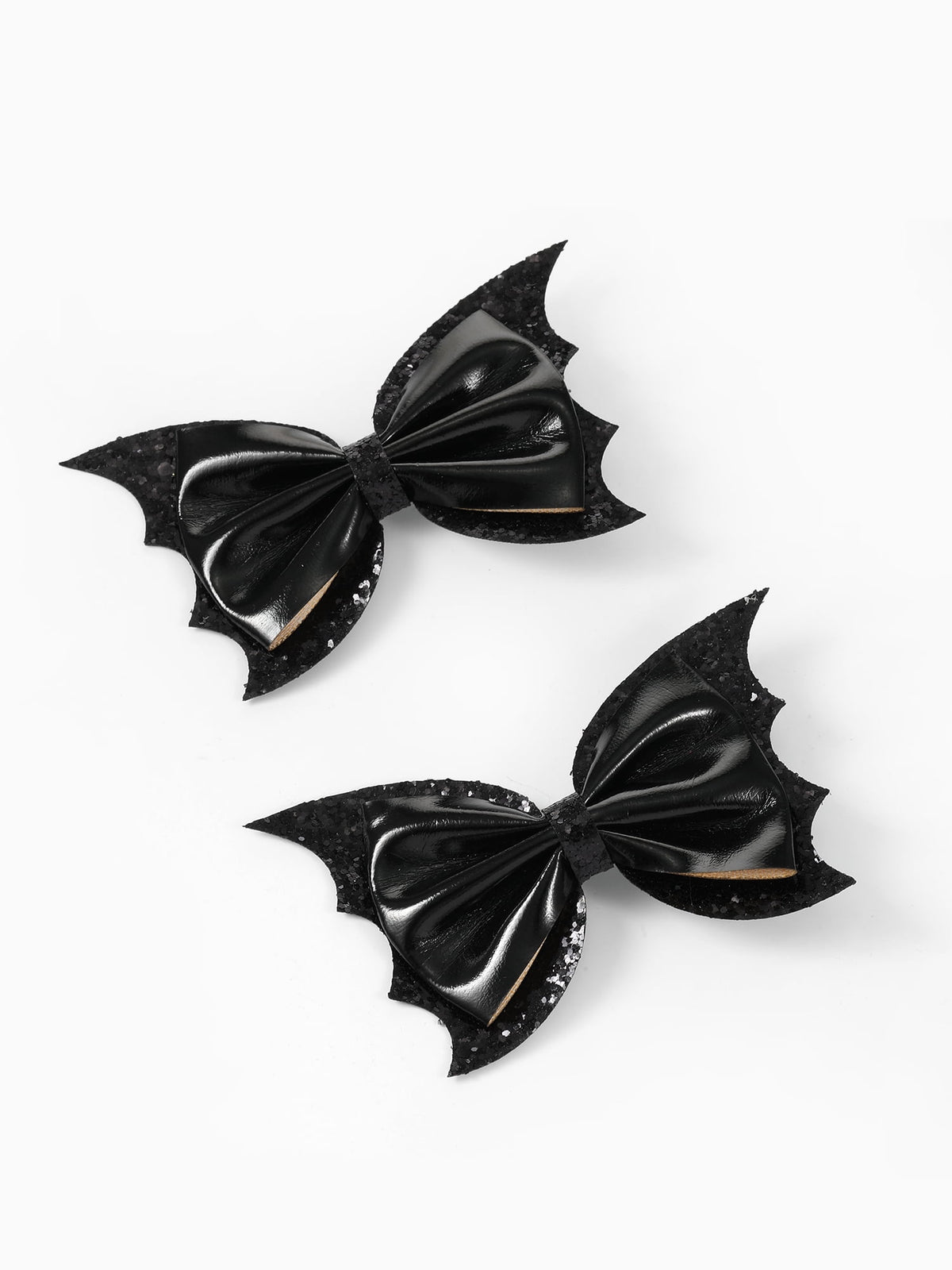 Way to Celebrate Halloween Mini Bat Bow Hair Clip Set, Black, 2 Pieces, Alligator Hair Clip