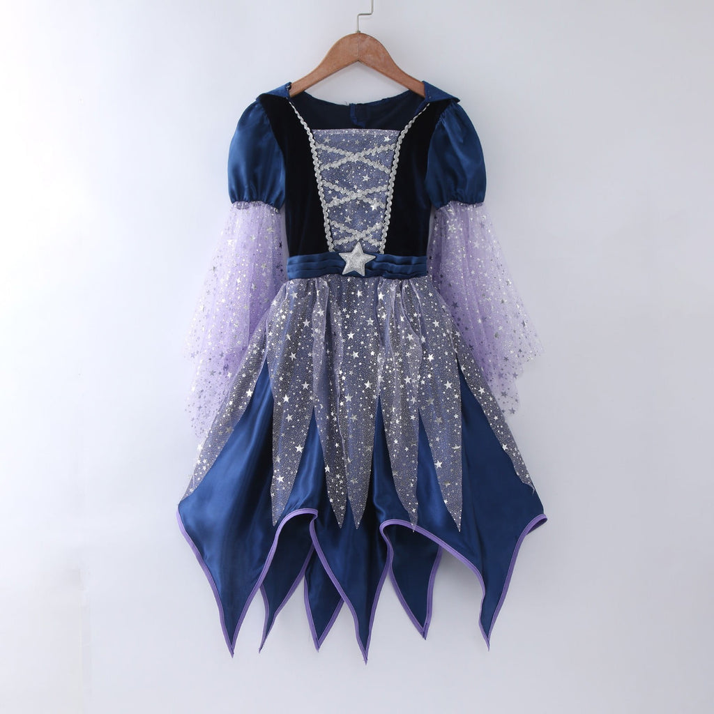 Gunia Girls Witch Tutu Dress Outfits With Hat 4 Piece Halloween Cosplay Dress Role Play For Toddler Kids Holiday Party Dress Up Play, Size 4-14 Years