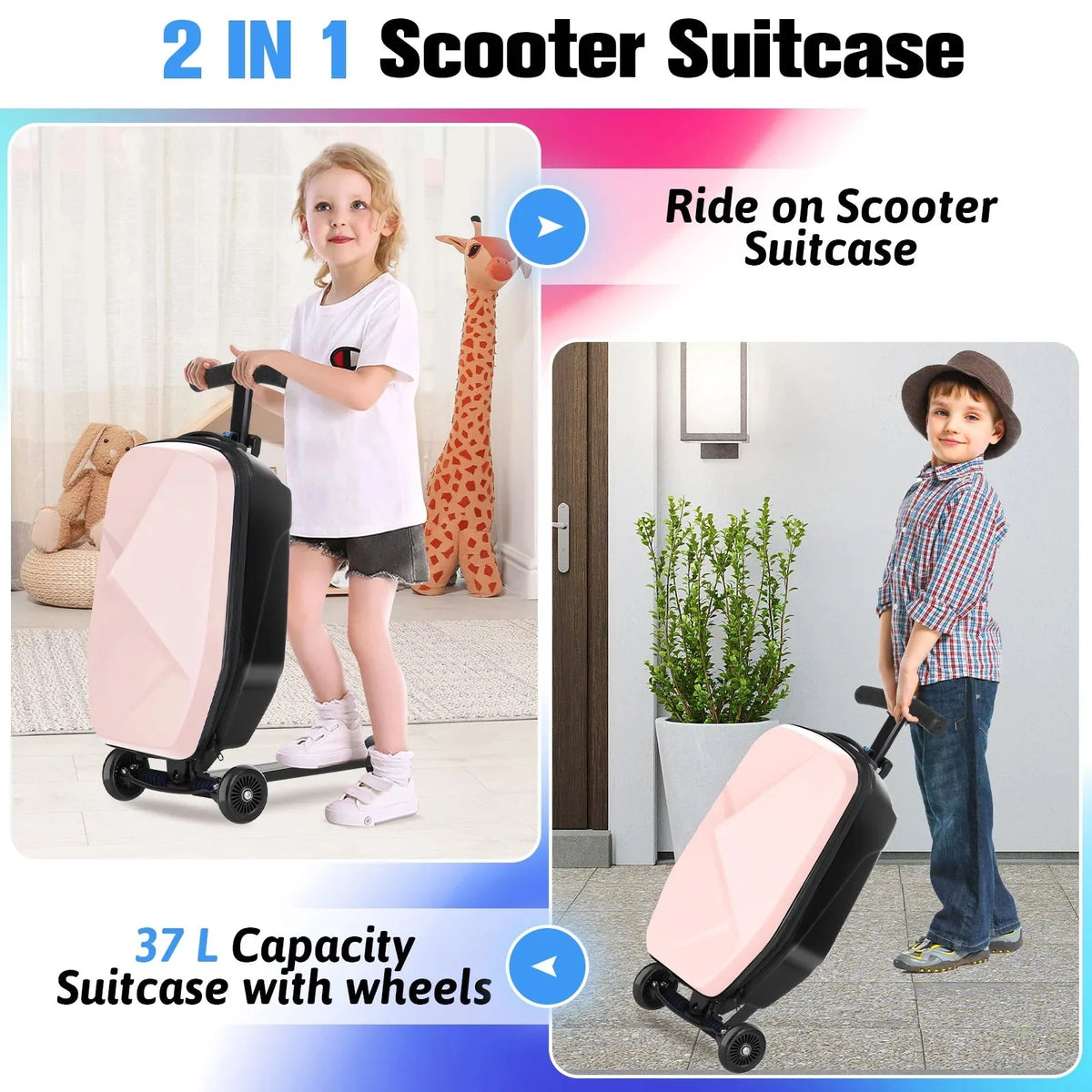 Advwin Scooter Luggage, 37 L, Pink