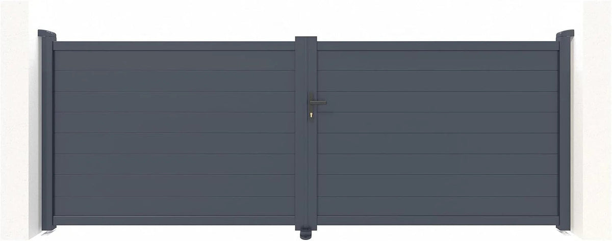 Casanoov Aluminium Folding Driveway Gate 4m x 160cm Grey - KIT-000024