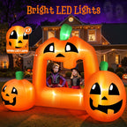 Firstness 8.5FT Halloween Inflatable,Pumpkin Photo with Lights for Party Yard Decorations