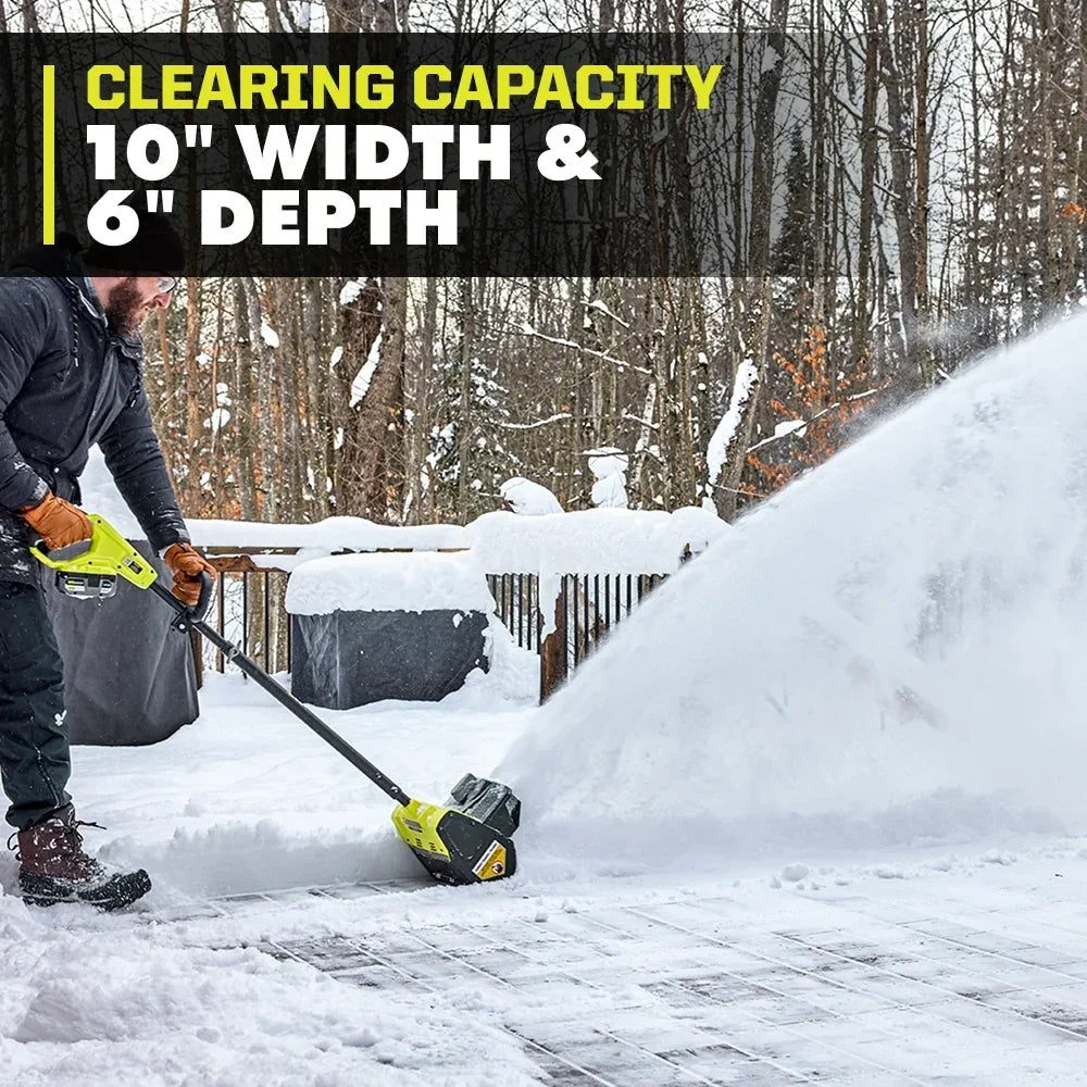 RYOBI 18V ONE+ 10" Snow Shovel Kit - Throws Snow Up to 25' Away