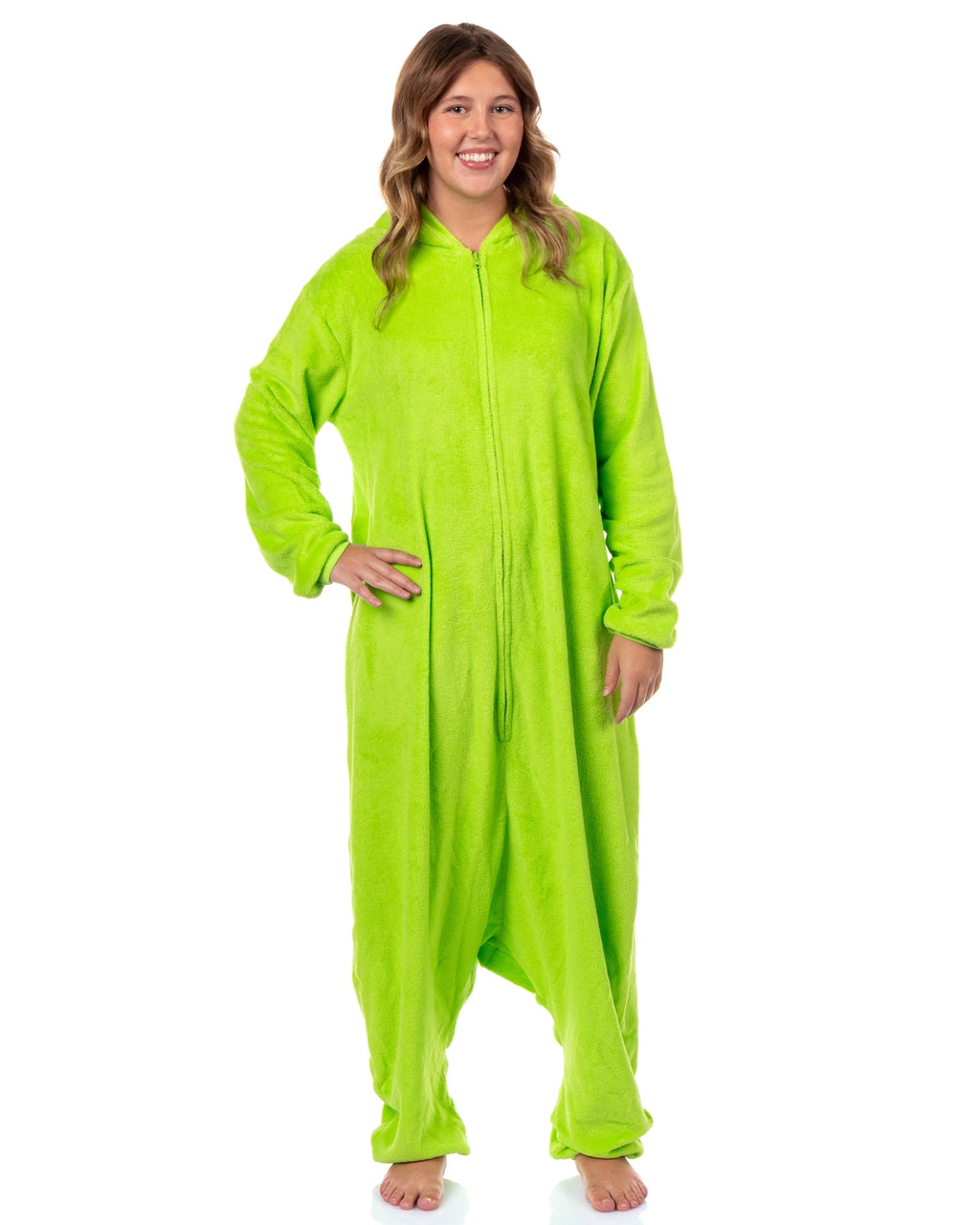 Disney Monsters Inc. Kigurumi Adult Mike Wazowski Costume Union Suit Fleece Onesie Pajama