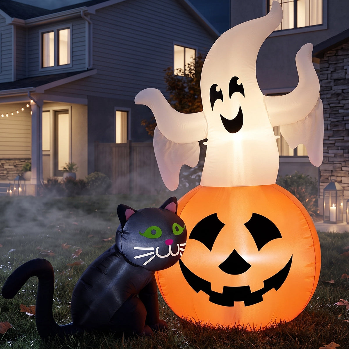 Joyfy 5ft Halloween Inflatables Light up Cute Ghost