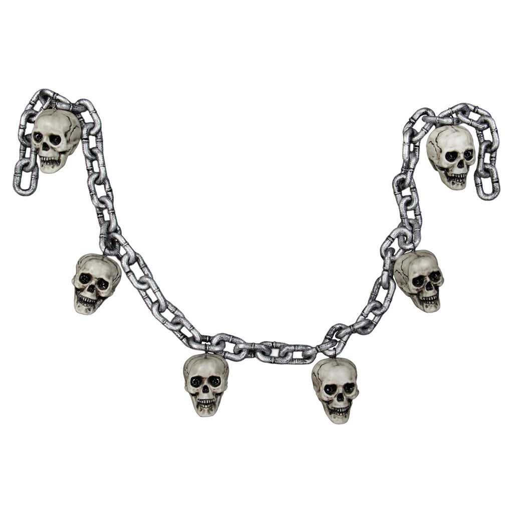 Skull Chain Decoration, Silver, 6', Halloween by Way To Celebrate