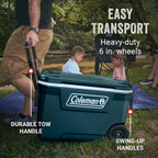 Coleman Classic Series Insulated Wheeled Cooler, 100-Quart, Rock Grey - Wheeled