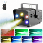 Wondnuga Halloween Fog Machine Smoke Machine 550W 3-in-one RGB Light Beads Smoke Machine Remote Control for Halloween Party Wedding