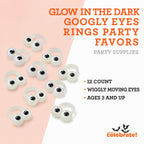 Glow-in-the-Dark Googly Eyes Rings Party Favors, Multicolor, 12 Count, Halloween by Way To Celebrate