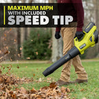 RYOBI 40V HP Brushless WHISPER SERIES 650 CFM 160 MPH Leaf Blower Cordless with 4.0 Ah Battery and Charger
