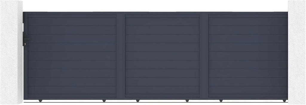 Casanoov Aluminium Folding Driveway Gate 4m x 160cm Grey - KIT-000024