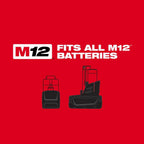 M12 FUEL 12V Lithium-Ion Brushless Cordless High Speed 3/8 in Ratchet Kit With 2 Batteries, Charger And Bag - 2567-22