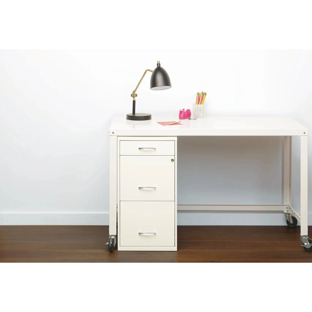 Space Solutions 3 Drawer Letter Width Vertical File Cabinet With Pencil Drawer, White