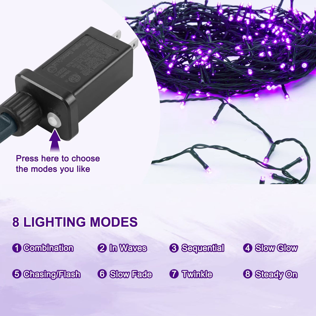 Scidweet Halloween String Lights, 105 FT 300 LED Twinkle Fairy Lights for Indoor Outdoor Halloween Decorations