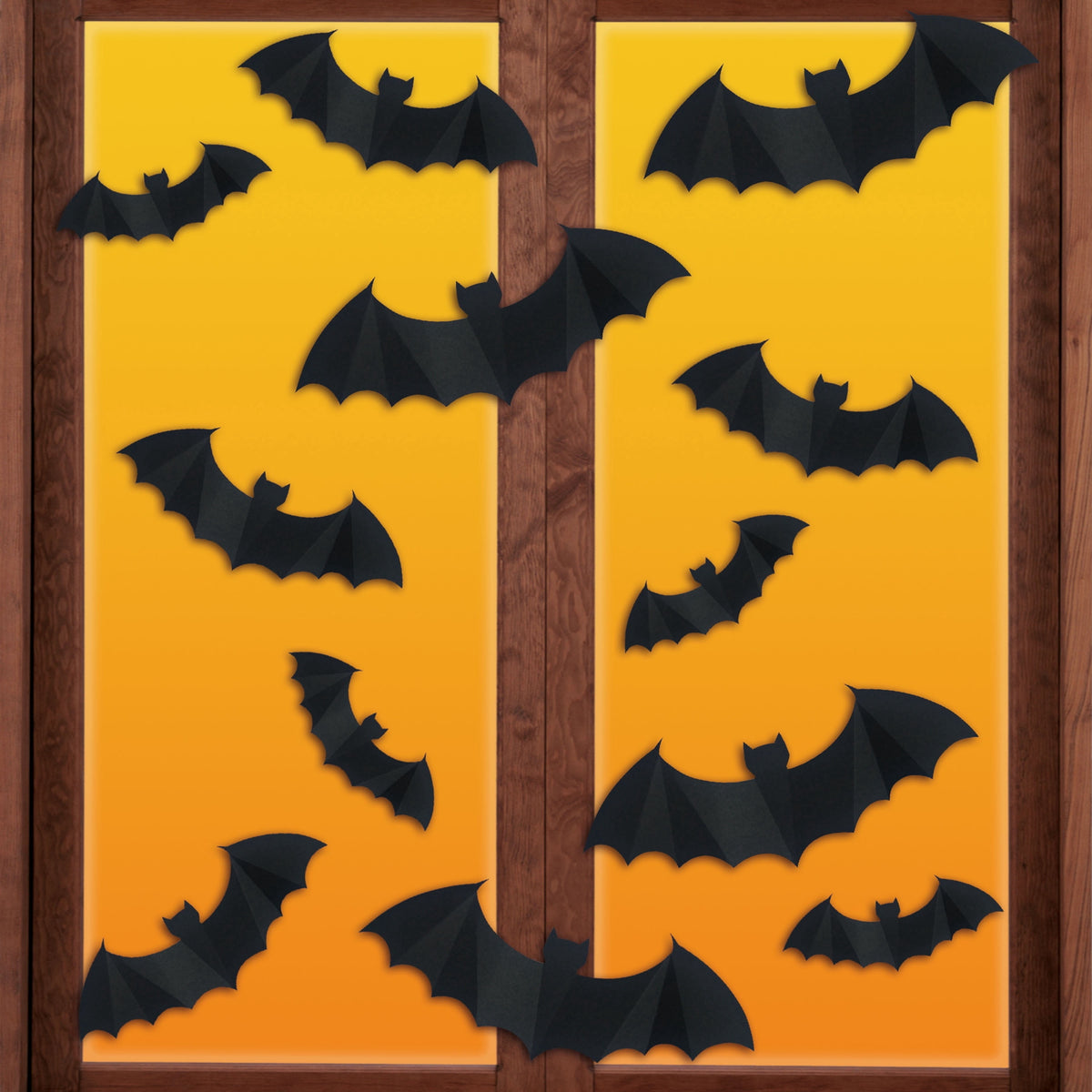 Paper Bat Wall Creatures Decoration, Black, 12 Pieces, Halloween by Way To Celebrate