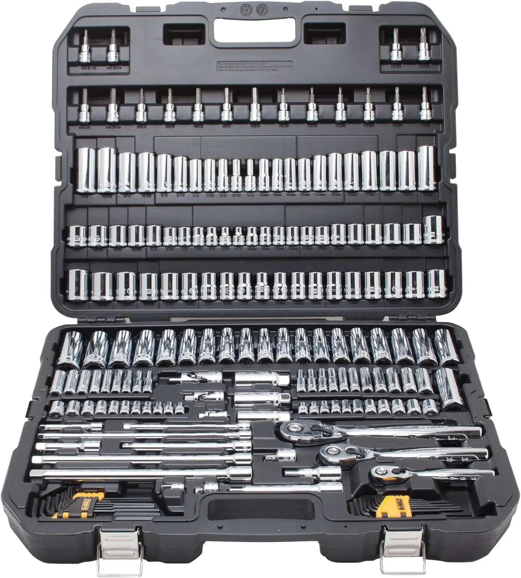 DEWALT Mechanics Tool Set, SAE And Metric, 192-Piece, 1/4, 3/8 And 1/2 in Drive - DWMT75049
