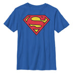 Boy's Superman Classic Logo Graphic Tee Royal Blue Medium