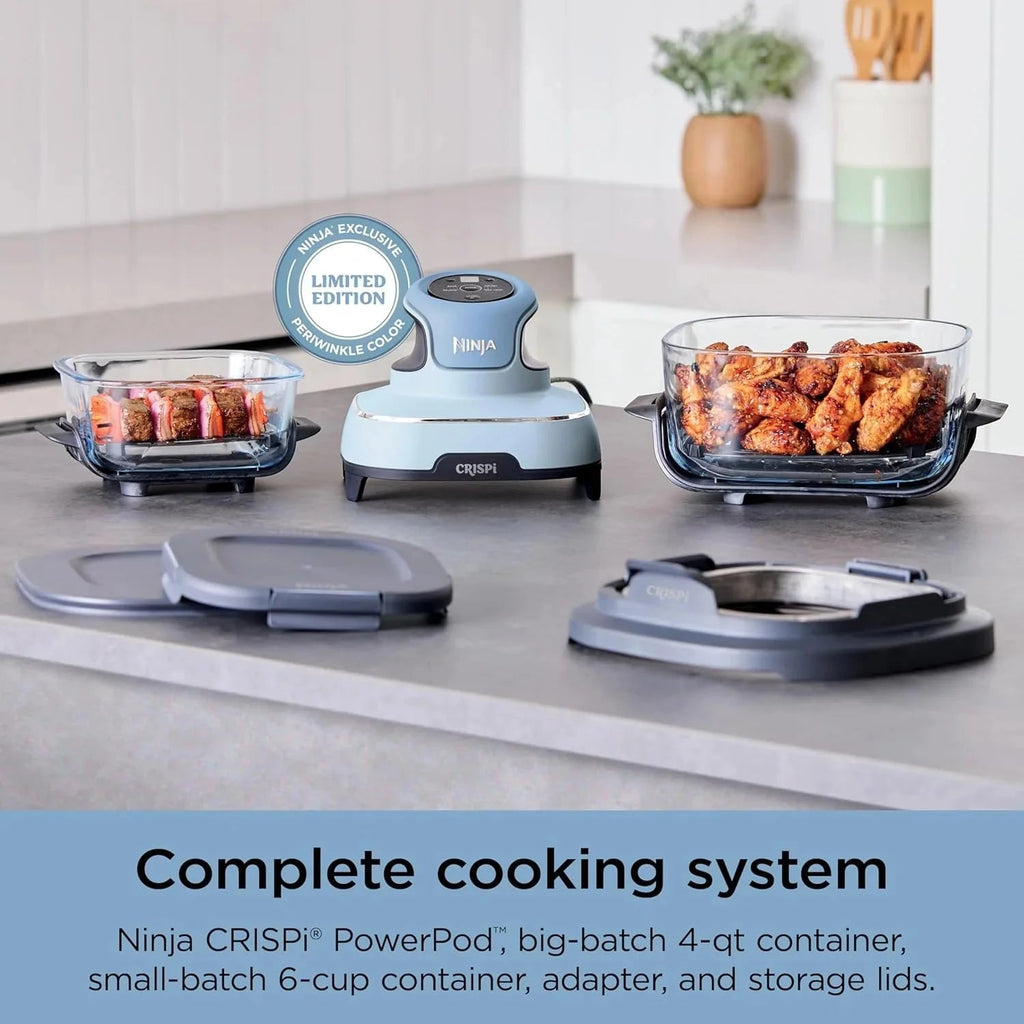 Ninja Crispi 4-in-1 Portable Glass Air Fryer Cooking System, 1500W, 4 QT And 6-Cup Containers