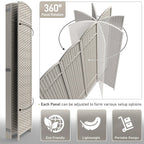 6-Panel Room Divider Privacy Screen With Hand-Woven Mesh Panels - 6 Ft Tall