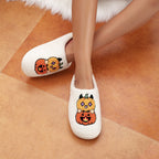 BERANMEY Halloween Slippers for Women Perfect Soft Plush Comfy Warm Slip-On Cute Womens Slippers Indoor Fluffy House Slippers for Women and Men Non-slip Fuzzy Flat Slides