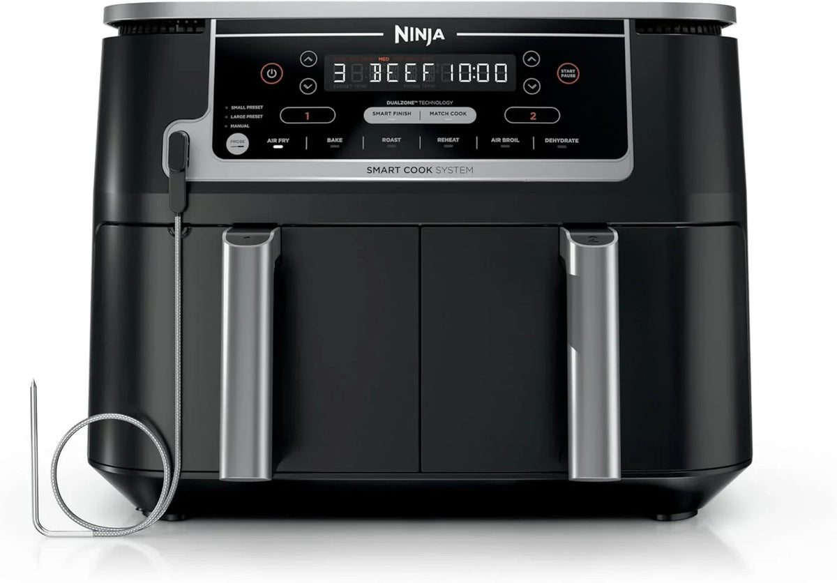 Ninja Foodi 10 QT 6-in-1 DualZone Smart XL Air Fryer, 2 Independent 5 QT Baskets, Grey - DZ550