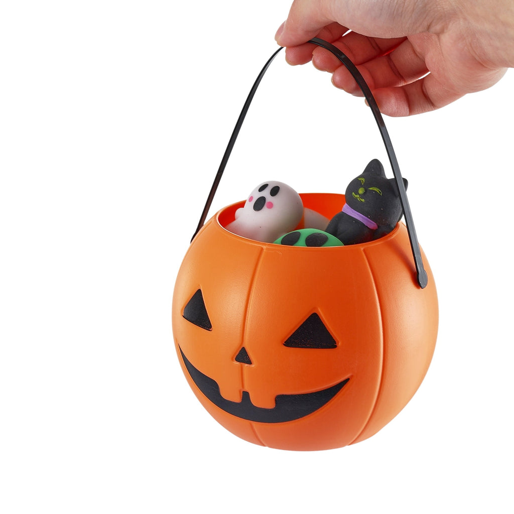 Squishy Party Favors in Jack-o'-Lantern Treat Pail, Multicolor, 18 Count, Halloween by Way To Celebrate