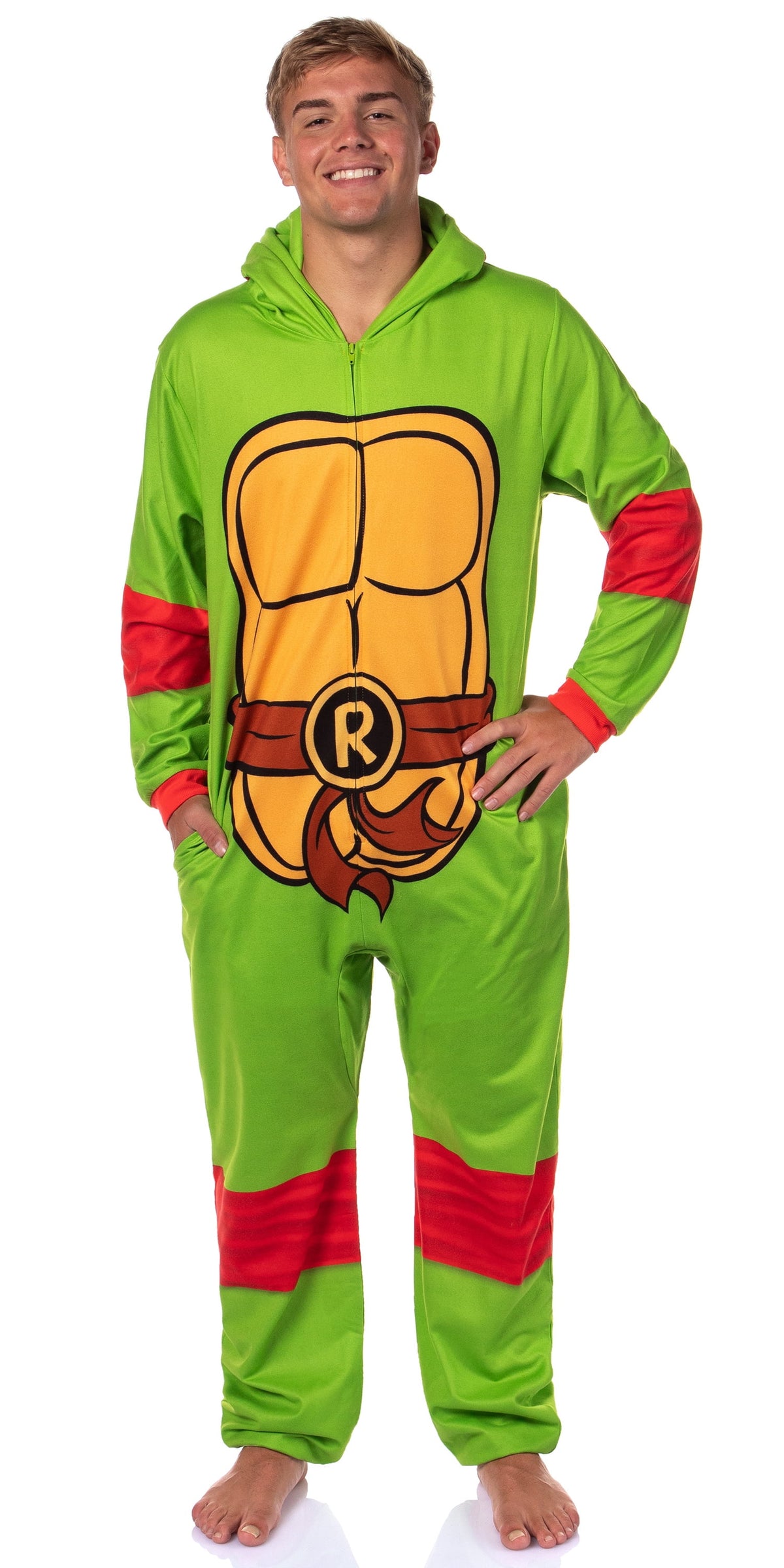 Teenage Mutant Ninja Turtles Mens' Adult Hooded Union Suit TMNT Character 1PC Costume Sleep Pajama Lounge